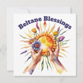 Cartão De Festividades Bênçãos do Sabbat do Sol Floral de Beltane Verão
