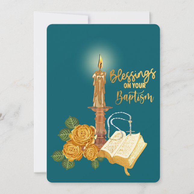 Cartão De Festividades Bênçãos no seu batismo (Frente)