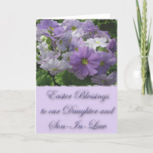 Cartão De Festividades Bênçãos páscoas Filha e Genro Primrose