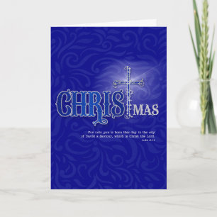 Cartão De Festividades Bênçãos Religiosas de Natal Cruz Cristã