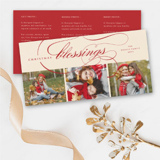 Cartão De Festividades Bênçãos Script Foto Elegante Religiosa de Natal
