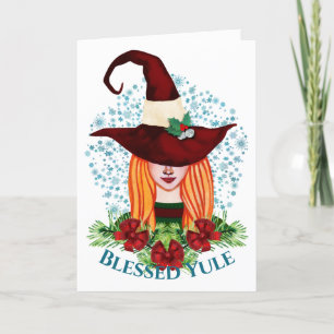 Cartão De Festividades Bendito Yule Aconchegante Solstício de Inverno Bru