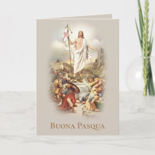 Cartão De Festividades Benedições Italianas da Páscoa Buona Pasqua