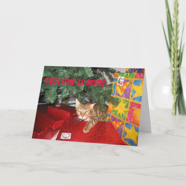 CARTÃO DE FESTIVIDADES BENGAL CAT CHRISTMAS GREETING CARD (Frente)