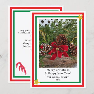 Cartão De Festividades Bengalas de Natal com Arco Vermelho de Natal INSER