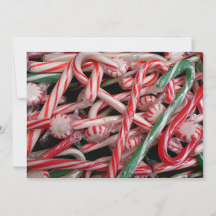 Cartão De Festividades Bengalas e Peppermints Natal Férias de Natal