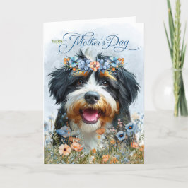 Cartão De Festividades Bernedoodle Dog Dia de as mães
