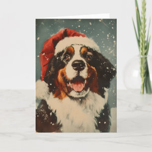 Cartão De Festividades Bernese Mountain dog personalizou o Natal