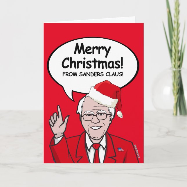 Cartão De Festividades Bernie Sanders Christmas Card - Sanders Claus - Me (Frente)