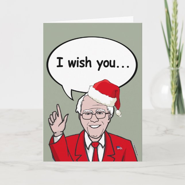 Cartão De Festividades Bernie Sanders Claus deseja-lhe o Ameri-Christmas (Frente)