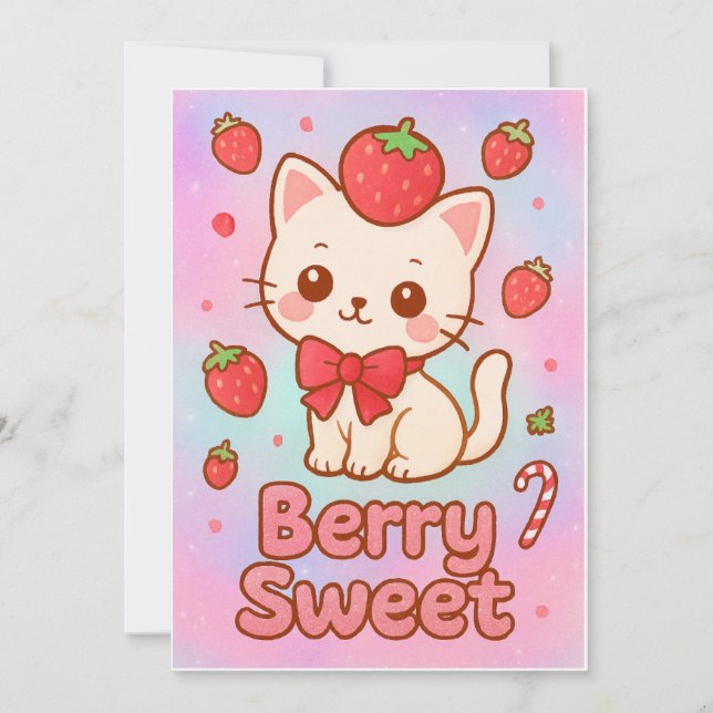 Cartão De Festividades “Berry Sweet Dreams” Christmas Card – Glittery Poe (Frente)