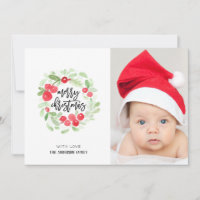 Berry Wreath Felry Christmas Watercolor Foto