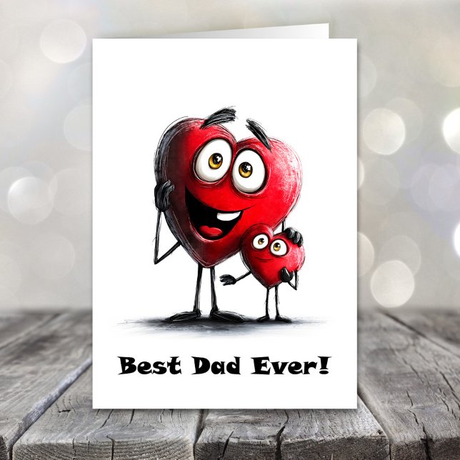 Cartão De Festividades Best Dad Ever Red Hearts Father’s Day Card (Criador carregado)