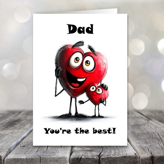 Cartão De Festividades Best Dad Red Hearts Father’s Day Card (Criador carregado)