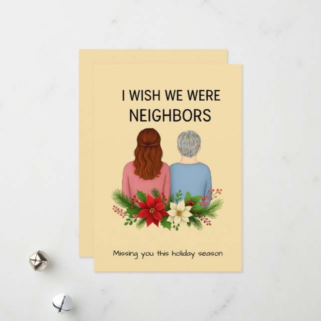 Cartão De Festividades Best Friends Holiday Card Customized Wish We Were (Frente/Verso In Situ)