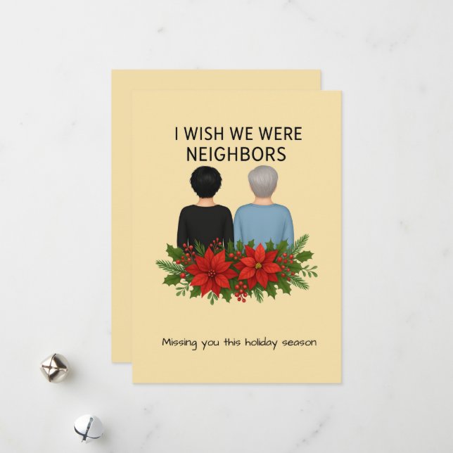 Cartão De Festividades Best Friends Holiday Card Customized Wish We Were (Frente/Verso In Situ)