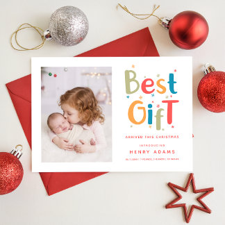 Cartão De Festividades Best Gift Arrived This Christmas Announcement