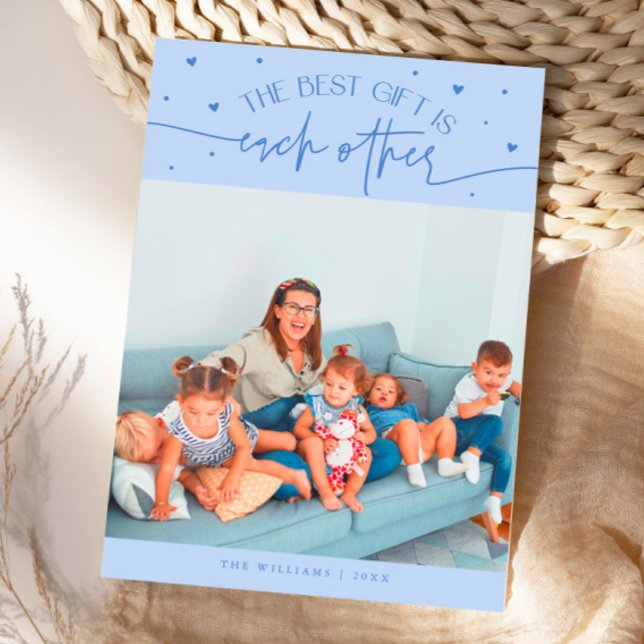 Cartão De Festividades Best Gift Icy Blue Valentines Day Photo (Criador carregado)