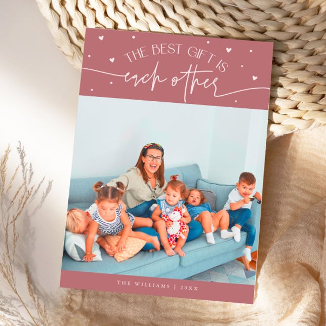 Cartão De Festividades Best Gift Pink Valentines Day Photo (Criador carregado)