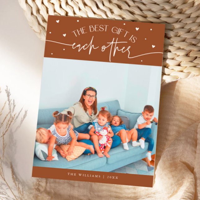 Cartão De Festividades Best Gift Terracotta Valentines Day Photo (Criador carregado)