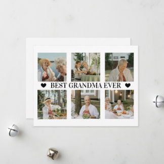 Cartão De Festividades Best Grandma Ever Photo Collage – Gift with Hearts