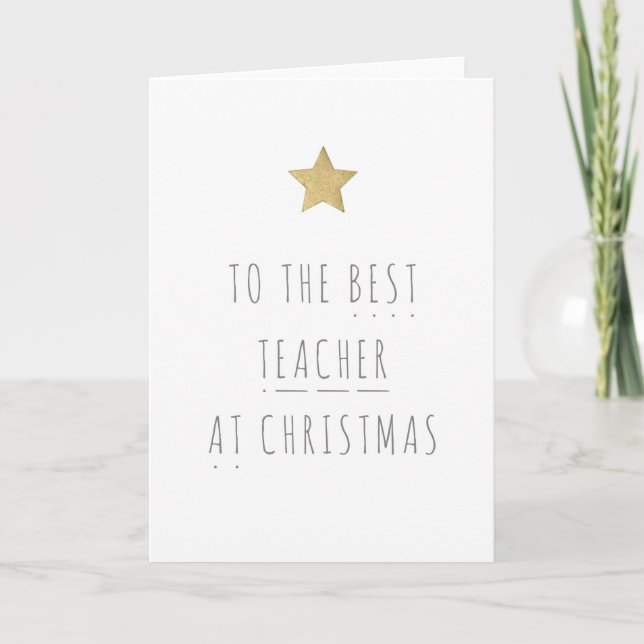 Cartão De Festividades Best Teacher Christmas Card - Phonics (Frente)