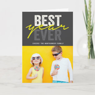 Cartão De Festividades Best Year Ever Handwriting Script Modern Photo
