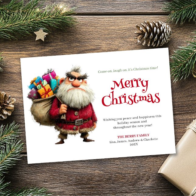 Cartão De Festividades Bestseller funny Santa digital Xmas greeting card (Bestseller funny Santa digital Xmas greeting card)