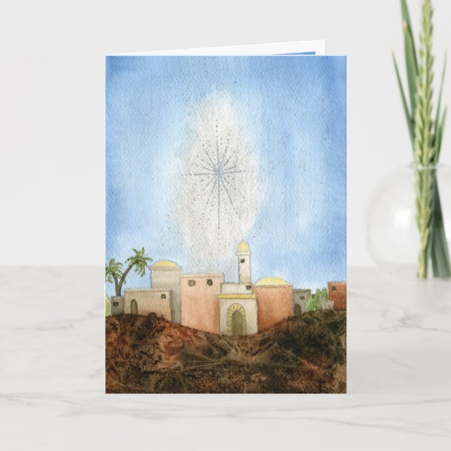 Cartão De Festividades Bethlehem Christmas Card (Frente)