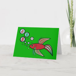 Cartão De Festividades Betta Fish at Christmas Bubbles of Joy