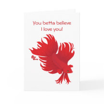 Betta Fish Valentine's Day Card