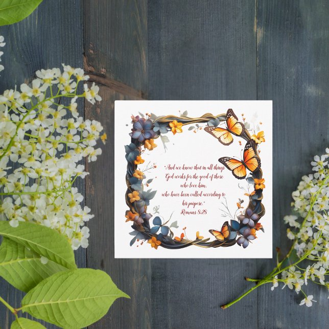 Cartão De Festividades Bibe Personalizável Floral Verso (Criador carregado)