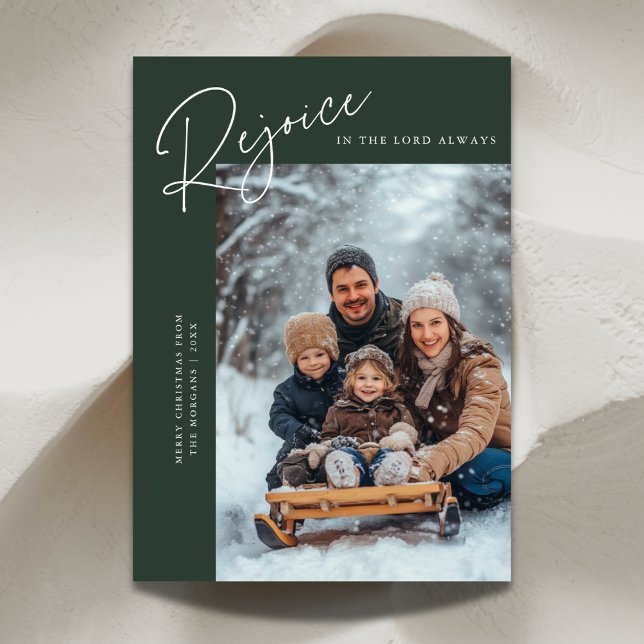 Cartão De Festividades Bíblia Aproveita Foto de Natal Religioso Verde (Criador carregado)