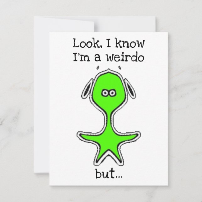 Cartão De Festividades Bicho Estranho (Verde) (Frente)