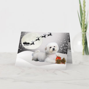 Cartão De Festividades Bichon Frise A Merry Christmas Greeting Card