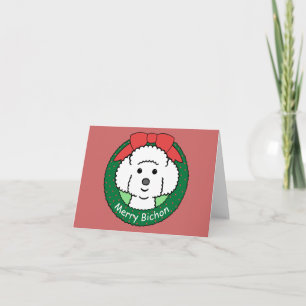 Cartão De Festividades Bichon Frise Christmas