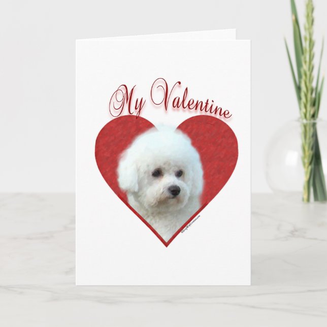 Cartão De Festividades Bichon Frise My Valentine (Frente)