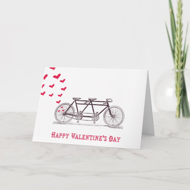 Cartão De Festividades Bicycle Built for Two Valentine's Day Card (Frente)