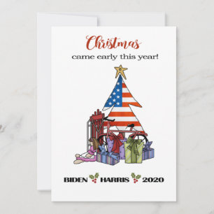 Cartão De Festividades Biden/Harris 2020 Árvore de Natal/Presentes de Nat