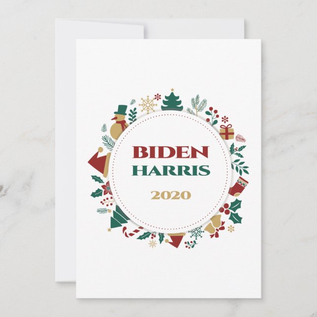 Cartão De Festividades Biden/Harris 2020 Natal Festivo (Frente)