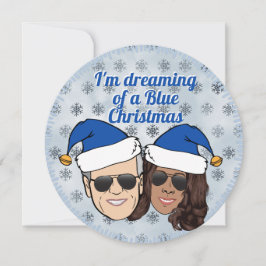 Cartão De Festividades Biden Harris Dreaming of A Blue Christmas Election