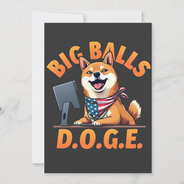 Cartão De Festividades Big Balls Doge Department of the Efficiency do Gov (Frente)