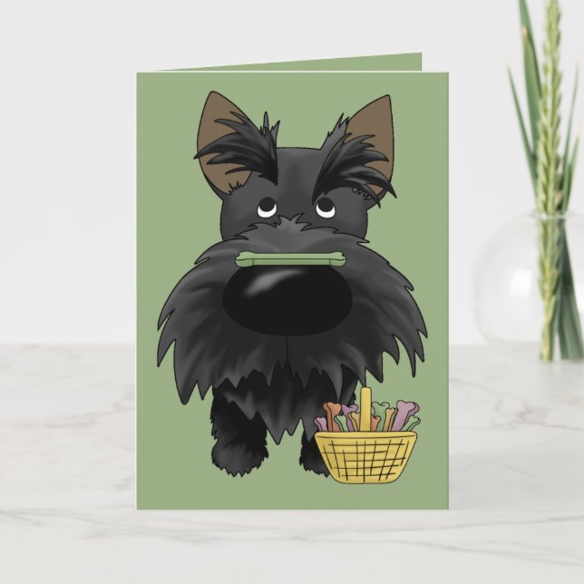 Cartão De Festividades Big Nose Scottie Easter (Frente)