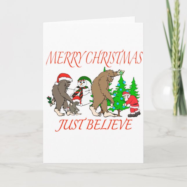 Cartão De Festividades Bigfoot Family Christmas 2 (Frente)