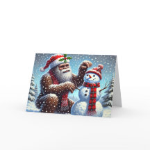 Bigfoot Fazendo Boneco de Neve Natal