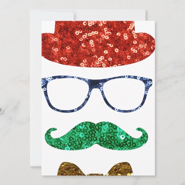Cartão De Festividades bigode de hipster de natal (Frente)