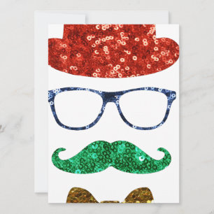 Cartão De Festividades bigode de hipster de natal