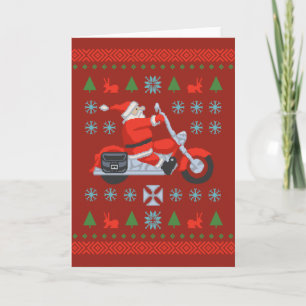 Cartão De Festividades Biker Holiday Sweater Tees