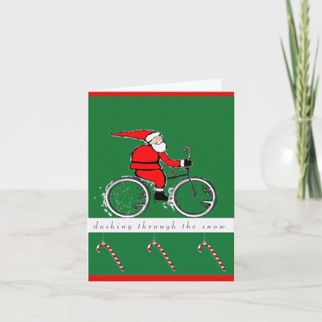 Cartão De Festividades biking Christmas cards (Frente)