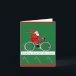 Cartão De Festividades biking Christmas cards<br><div class="desc">Cycling holiday cards to personalize easily with your custom text. Matching gifts available.</div>